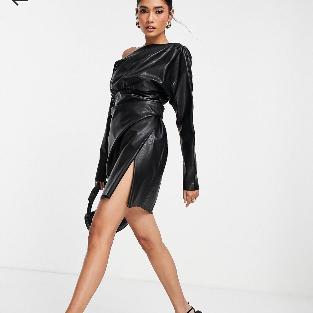ASOS size 0 off shoulder mini dress in black